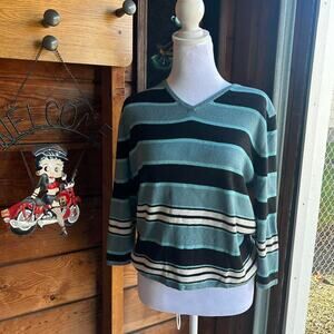 Blue and black striped sweater